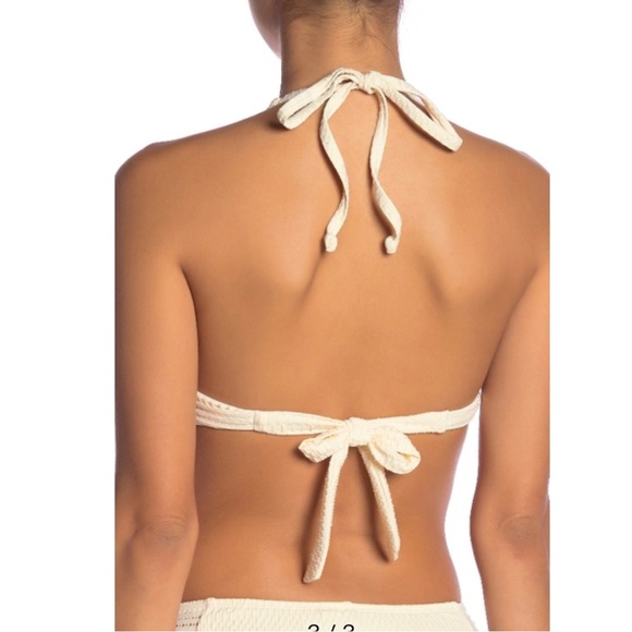ROBIN PICCONE Perla Halter Bikini Top In Eggshell NWT - Picture 5 of 11